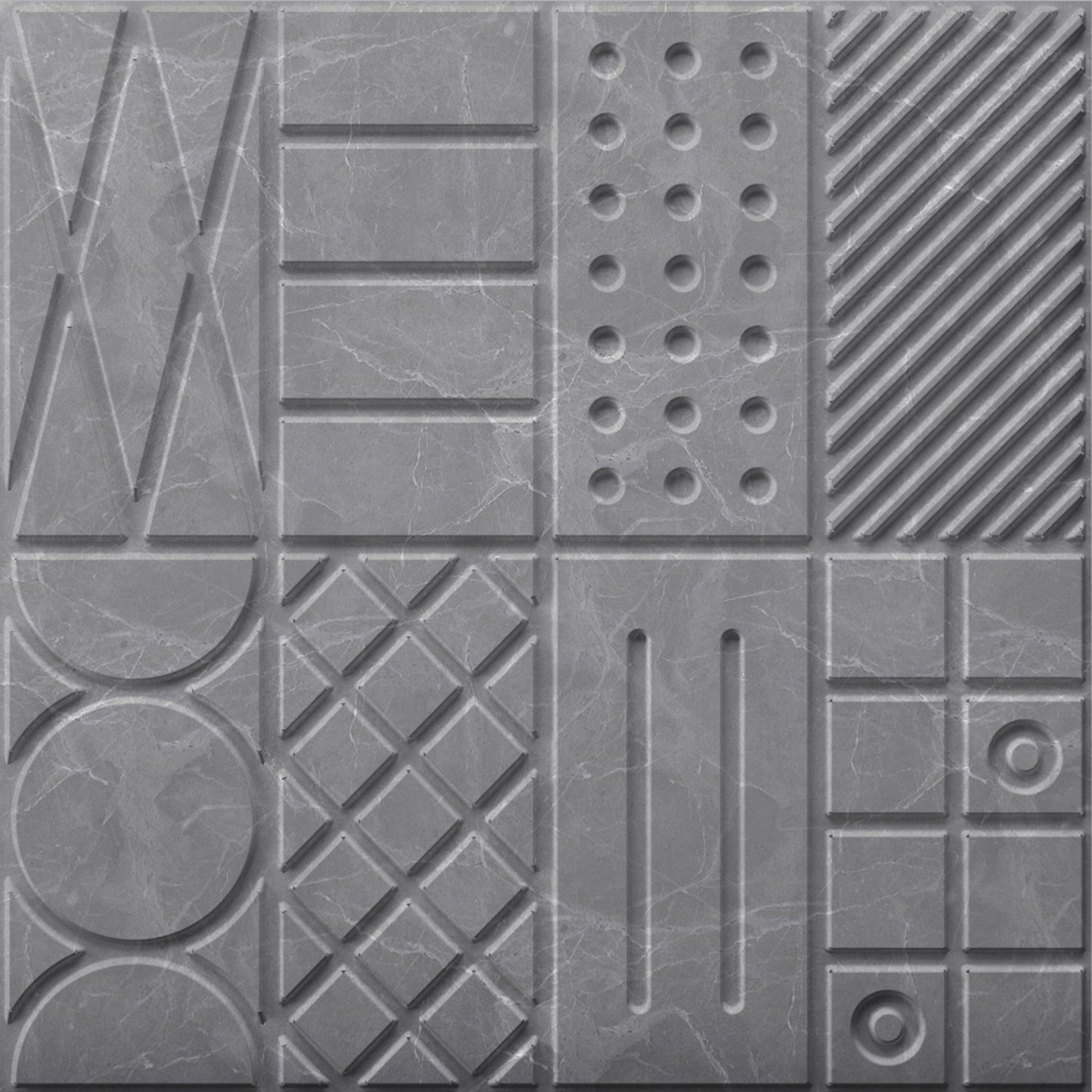 Gray Marble Self Adhesive Panels Square Design