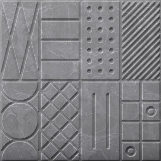 Gray Marble Self Adhesive Panels Square Design
