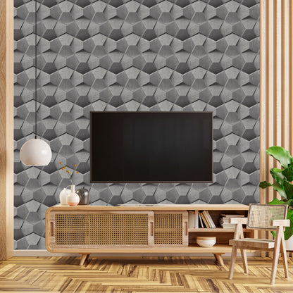 Gray Marble 3D Wall Panels Hexa quarter Design