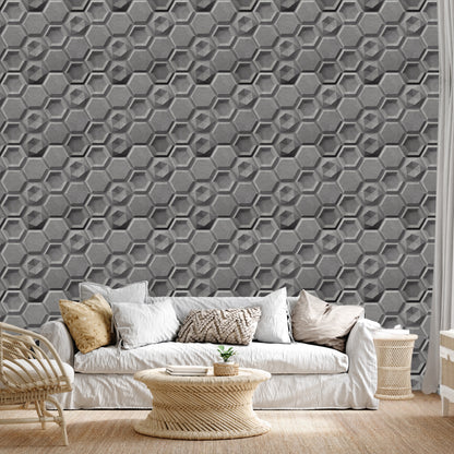 Gray Marble 3D Wall Panels Hexagon Design-5001
