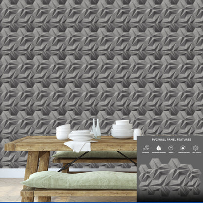Gray Marble 3D Wall Panels Hexagon Design