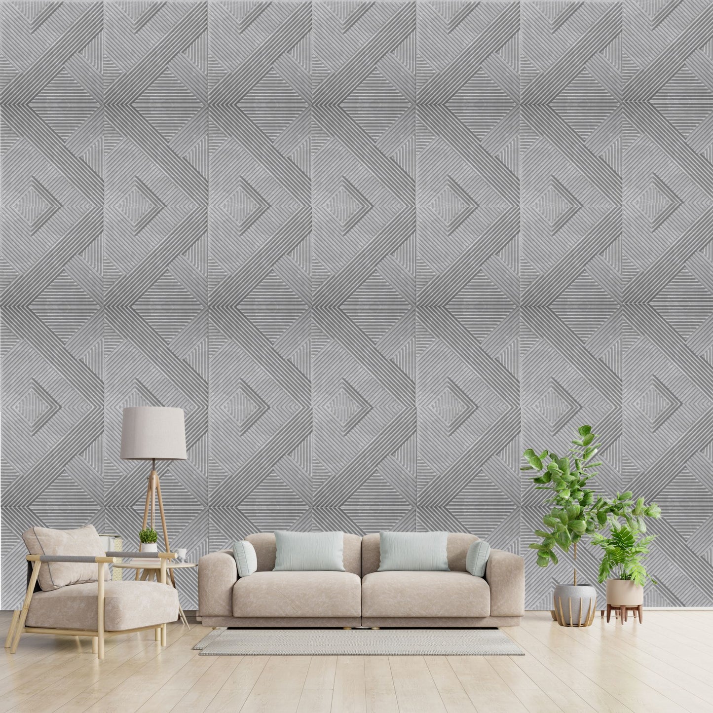 Gray Marble Self Adhesive Panels Line Abstract Design