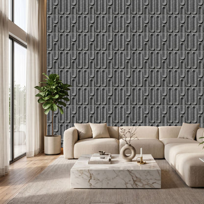 Gray Marble Loops Design 3D Wall Panel-2
