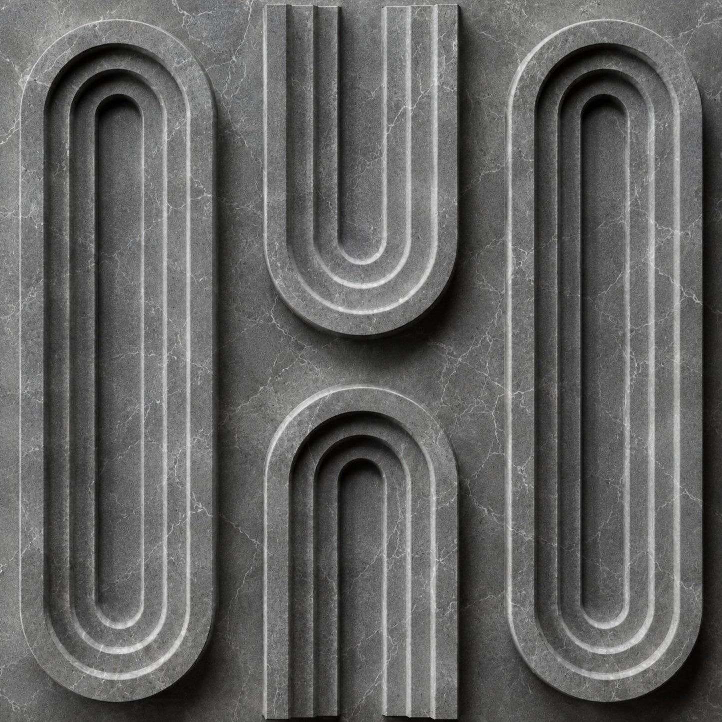 Gray Marble Loops Design 3D Wall Panel