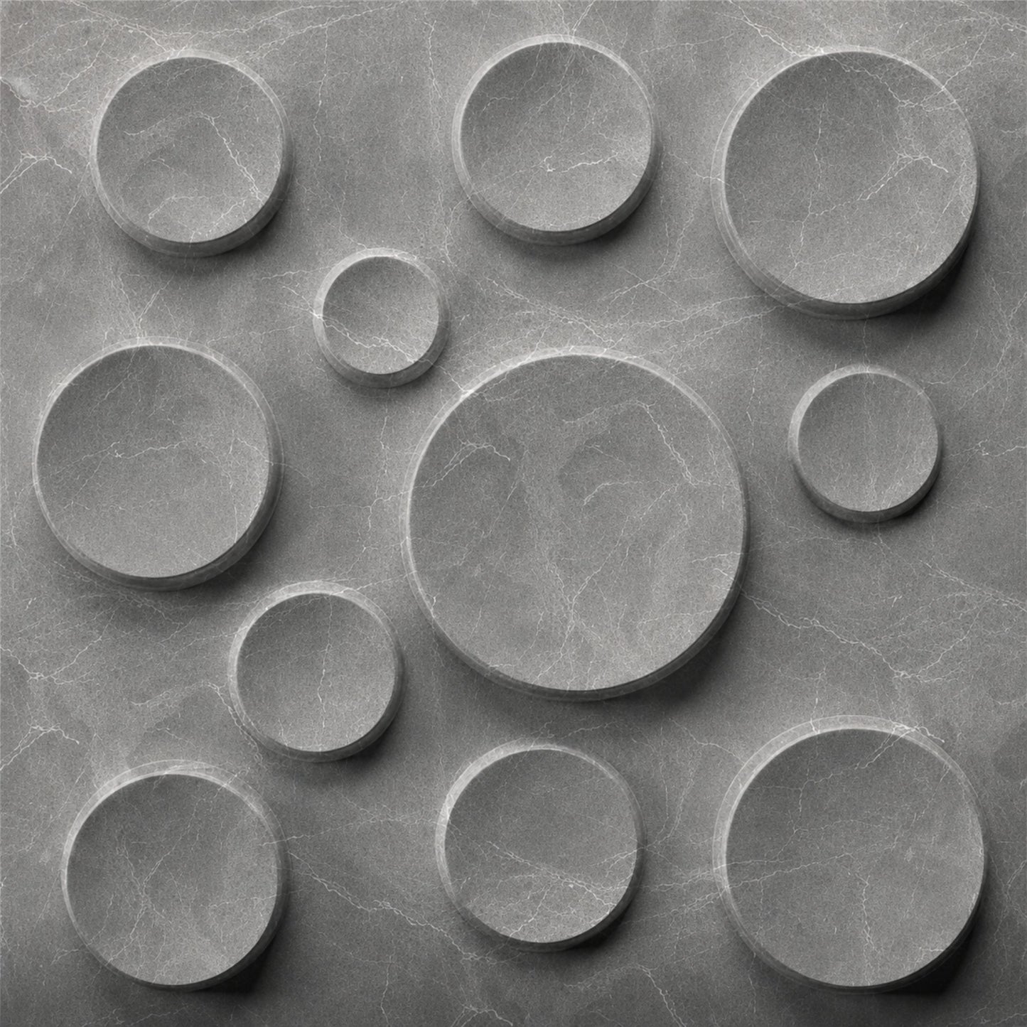Gray Marble Moon Design 3D Wall Panel
