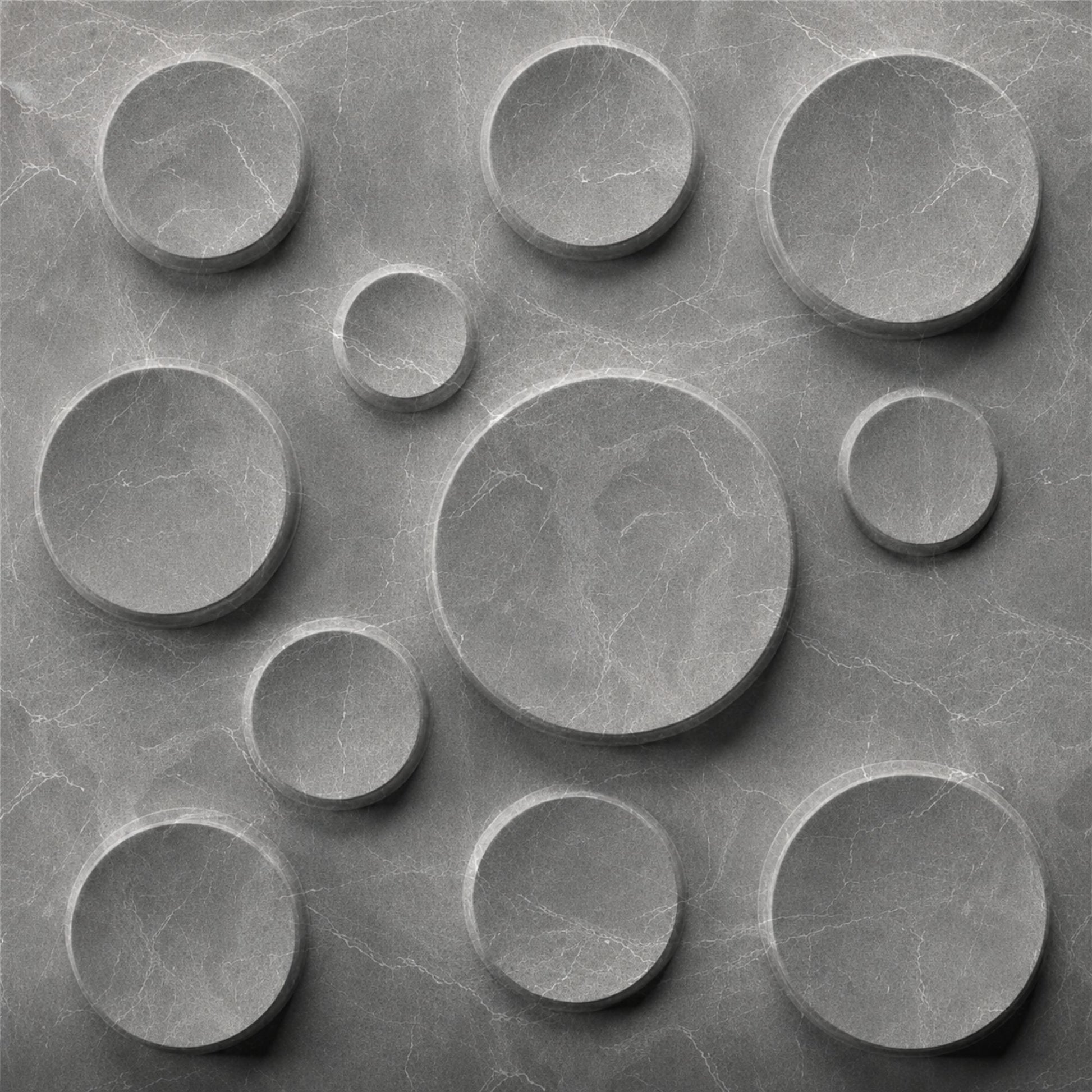 Gray Marble Moon Design 3D Wall Panel