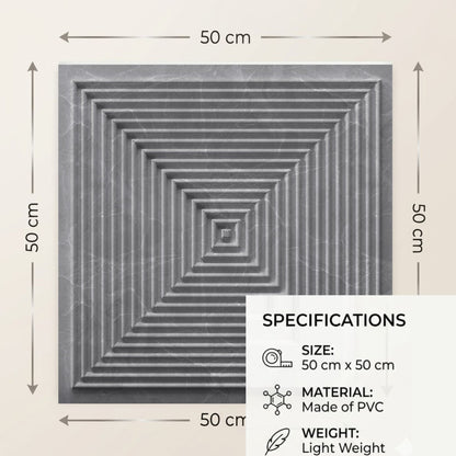 Gray Marble Pyramid Design 3D Wall Panel-2