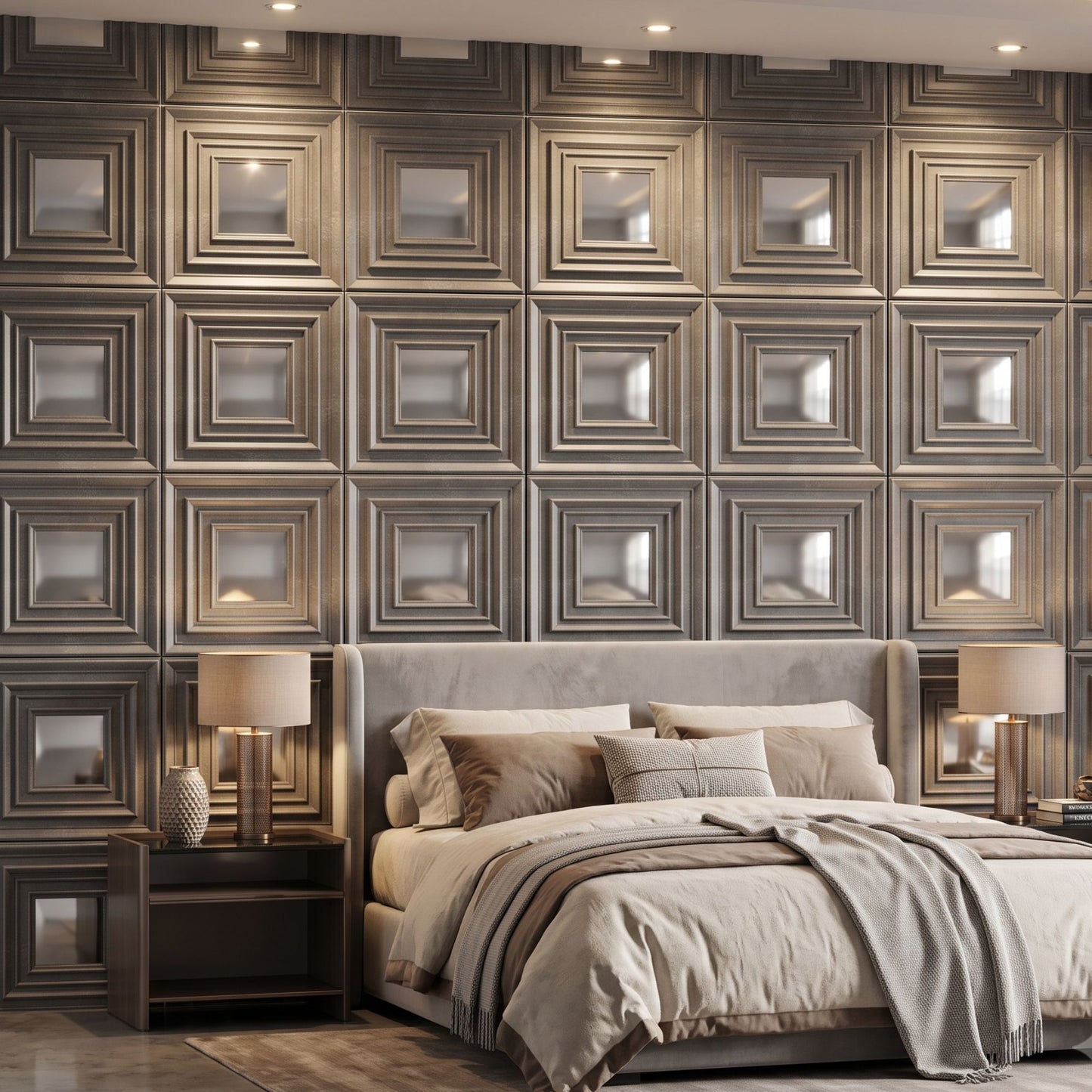Gray Marble Silver Accent Design Acrylic 3D Wall Panel-3