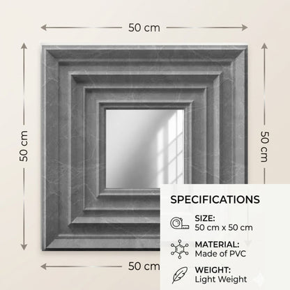 Gray Marble Silver Accent Design Acrylic 3D Wall Panel-4