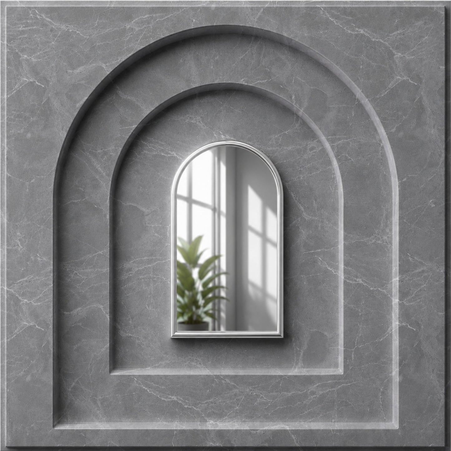Gray Marble Silver Archi Design Acrylic 3D Wall Panel