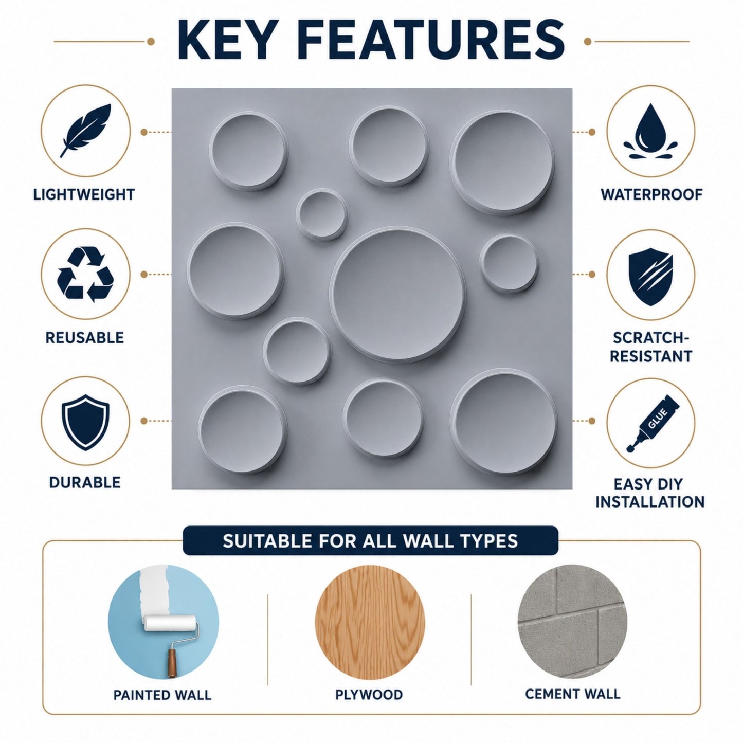 Gray Moon Design 3D Wall Panel-2