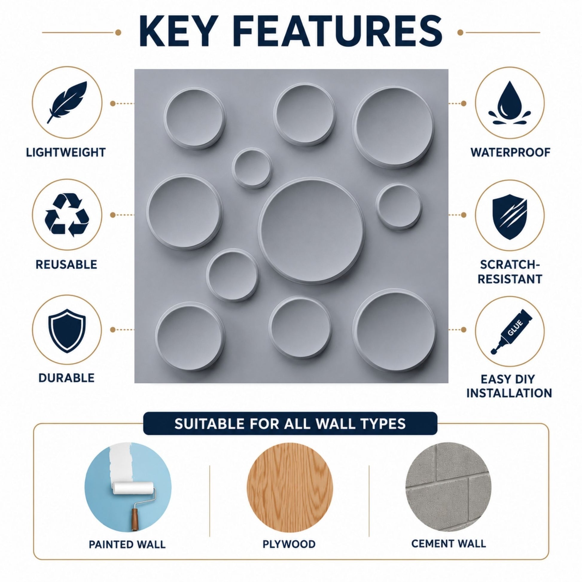 Gray Moon Design 3D Wall Panel-2