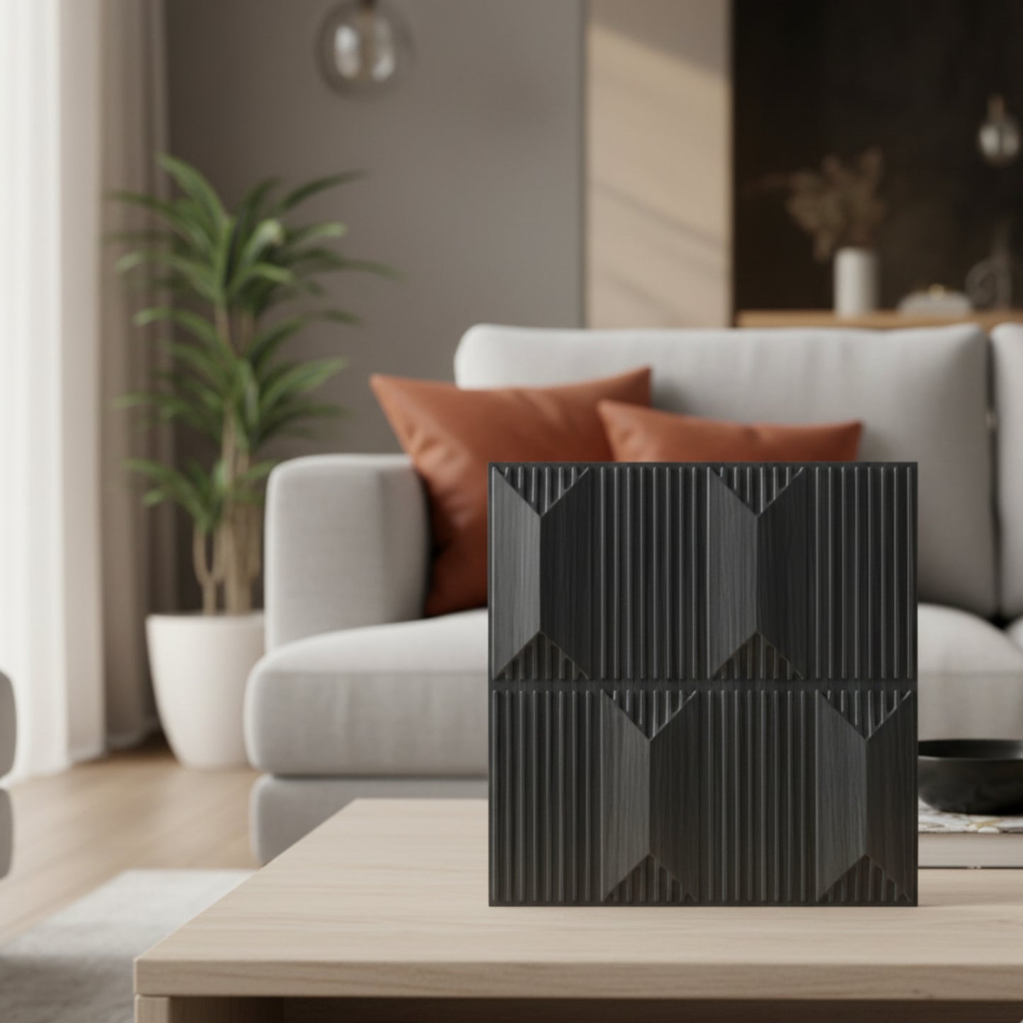 Gray Pine Wood 3D Wall Panels Artisan Design