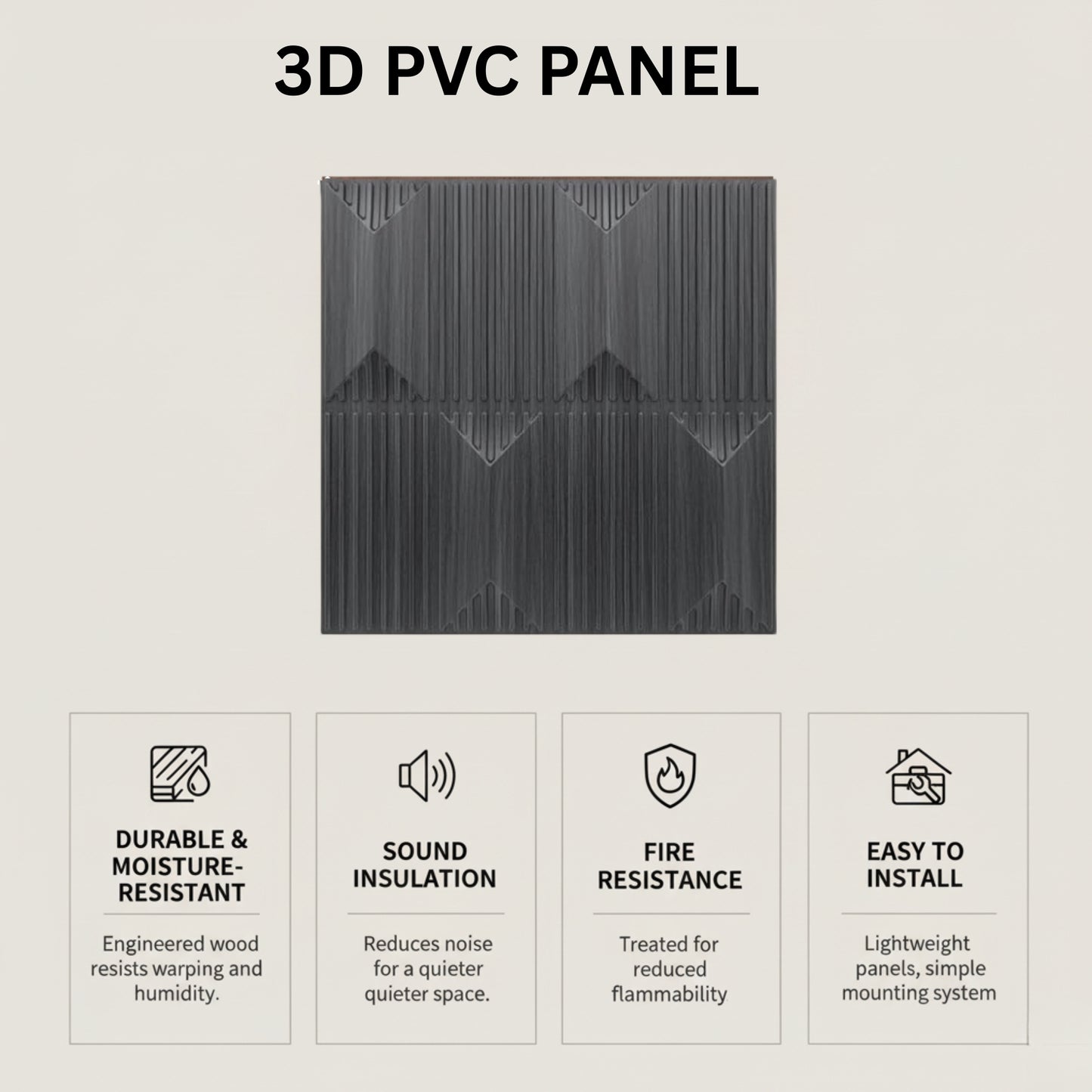 Gray Pine Wood 3D Wall Panels Artisan Design