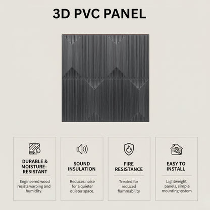 Gray Pine Wood 3D Wall Panels Artisan Design