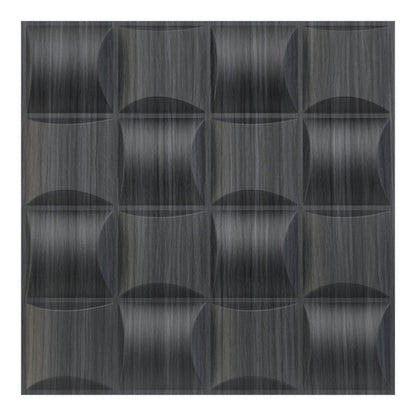 Gray Pine Wood Block Design 3D Wall Panel View