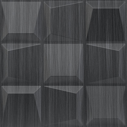Grey Pine Wood Cubical Design 3D Wall Panel View-1
