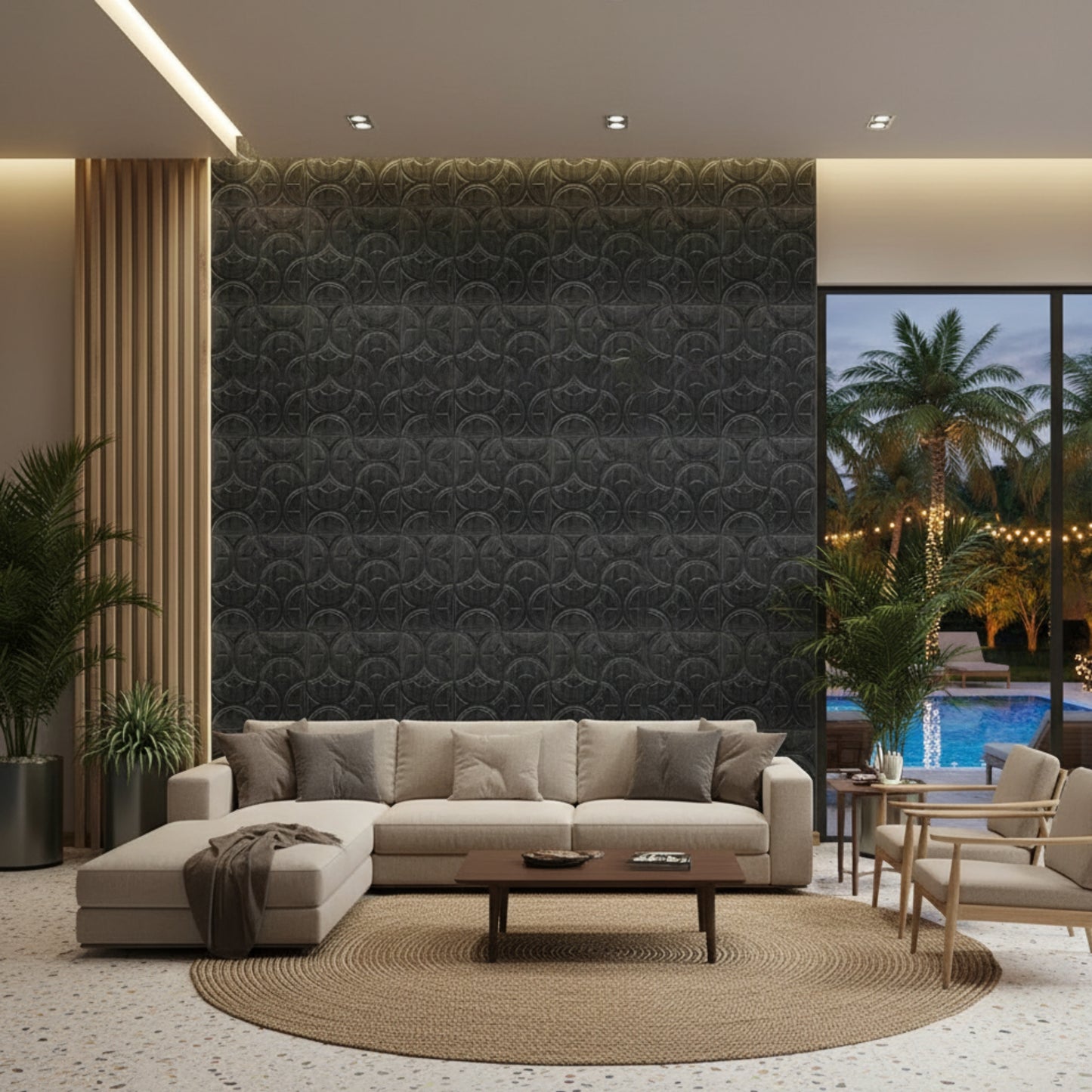 Gray Pine Wood 3D Wall Panels Luna Design