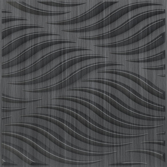 Gray Pine Wood 3D Wall Panels Swirl Design