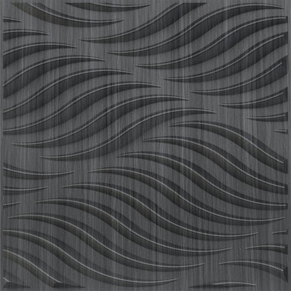 Gray Pine Wood 3D Wall Panels Swirl Design
