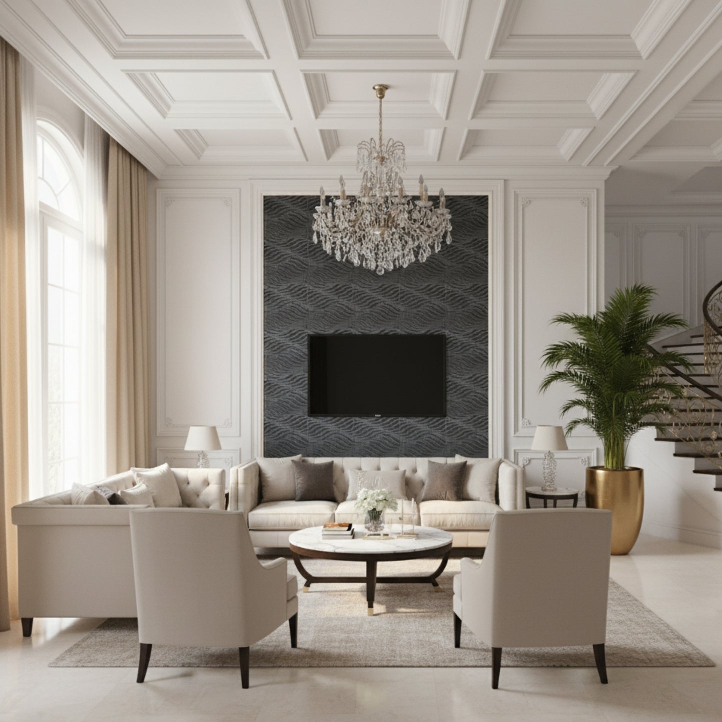 Gray Pine Wood 3D Wall Panels Swirl Design