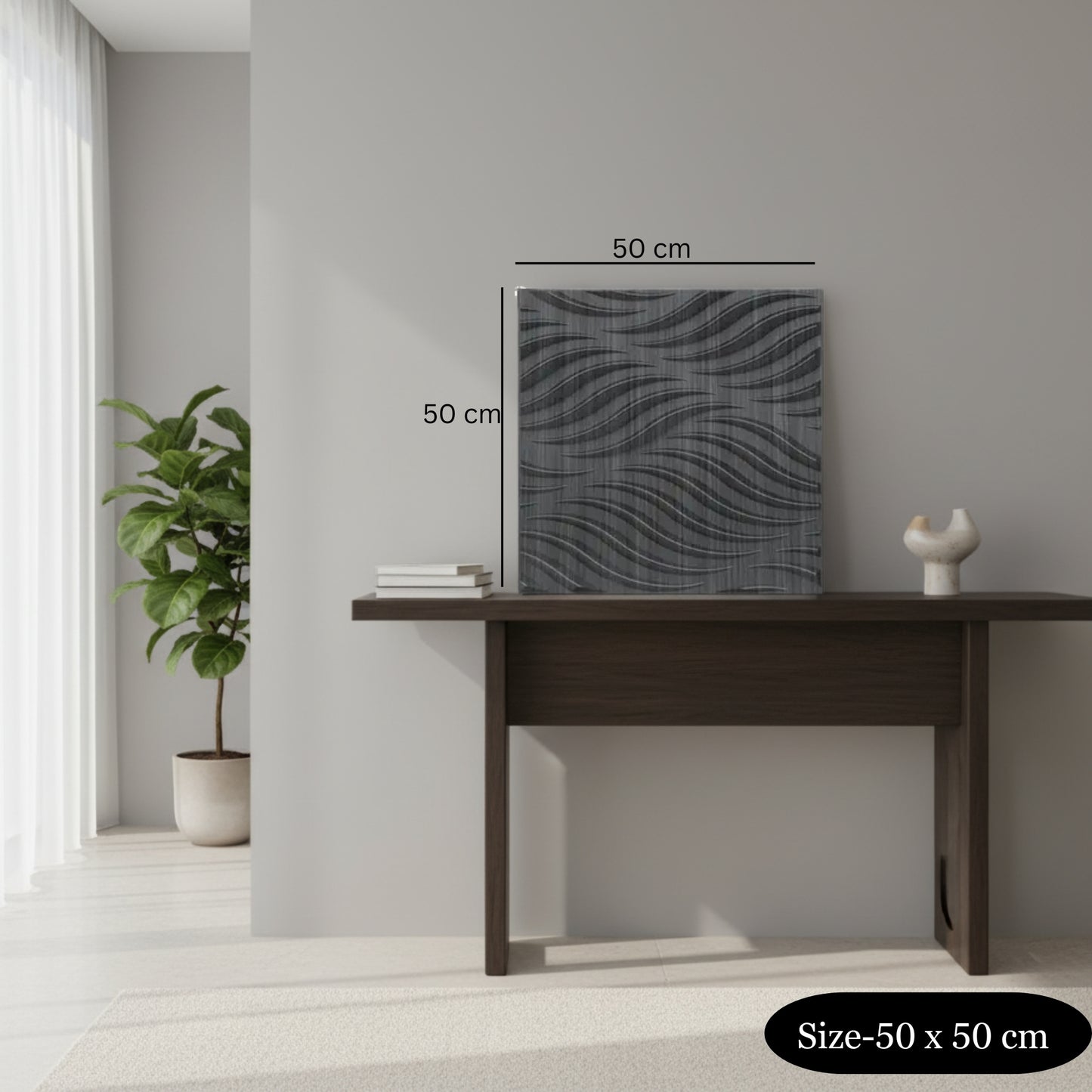 Gray Pine Wood 3D Wall Panels Swirl Design