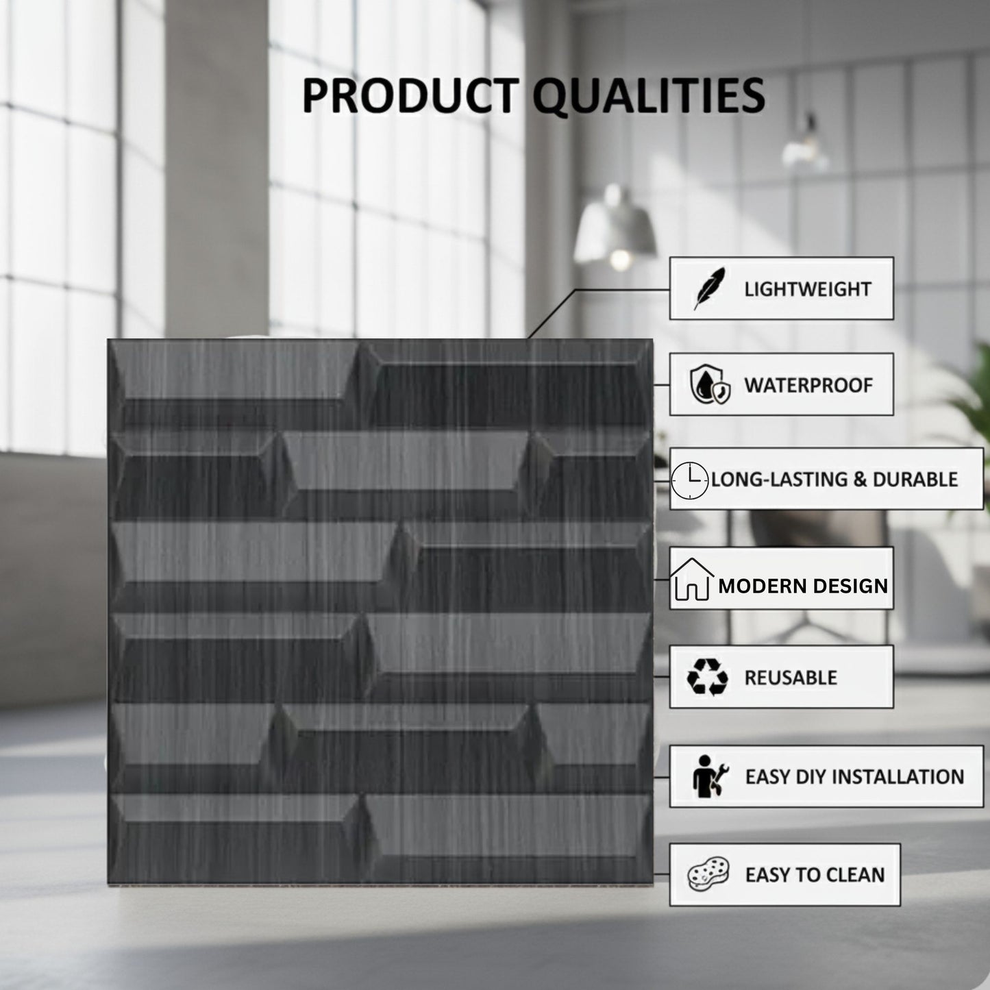 Gray Pine Wood 3D Wall Panels Vault Design