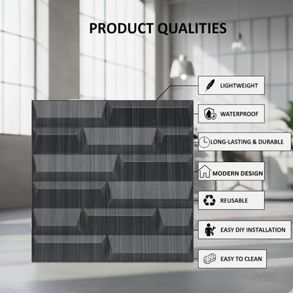 Gray Pine Wood 3D Wall Panels Vault Design