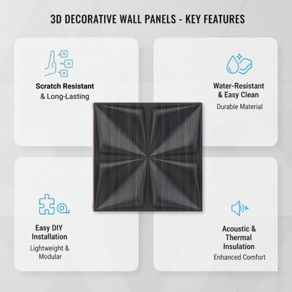 Gray Pine Wood Bloom Design 3D Wall Panel View-2