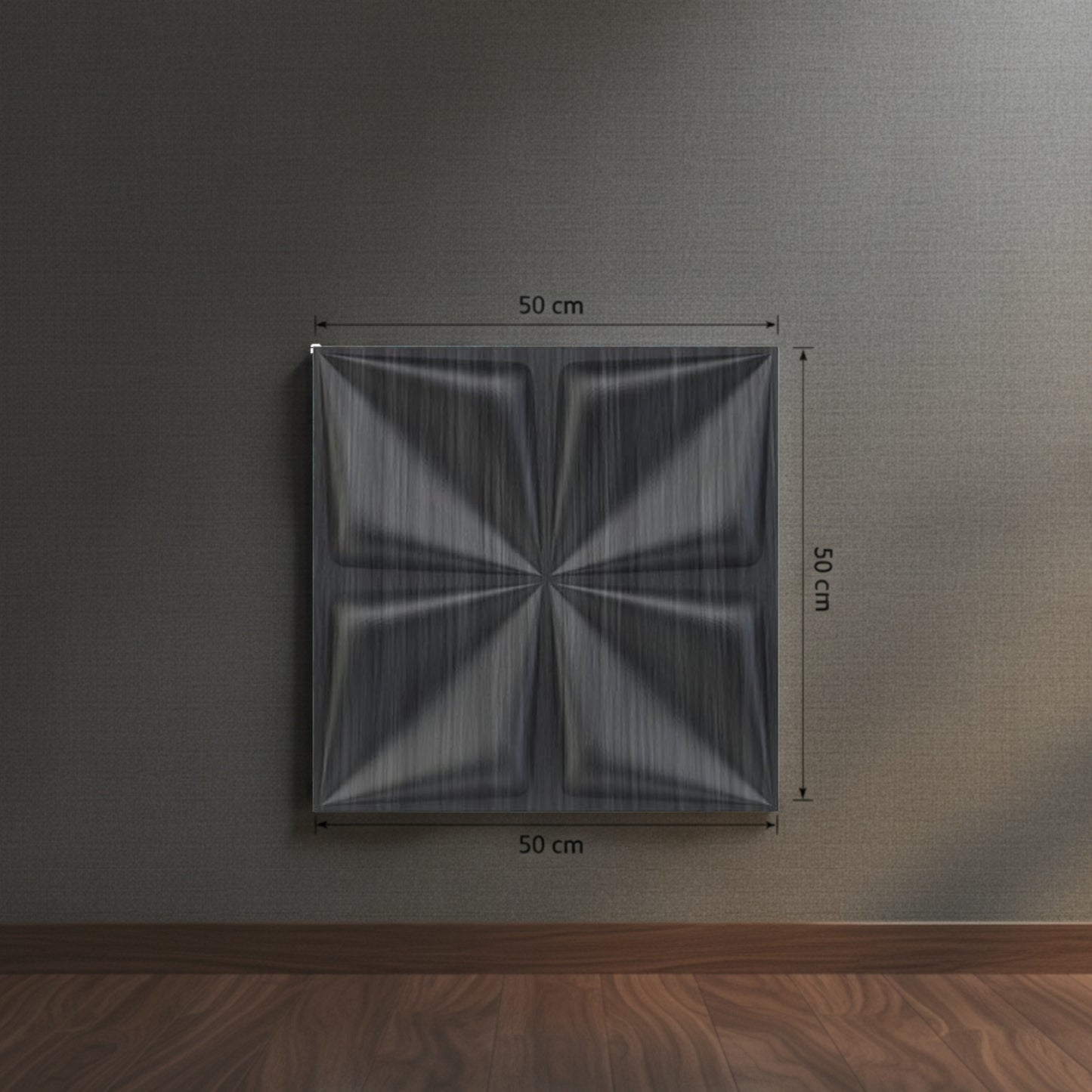 Gray Pine Wood Bloom Design 3D Wall Panel View-1