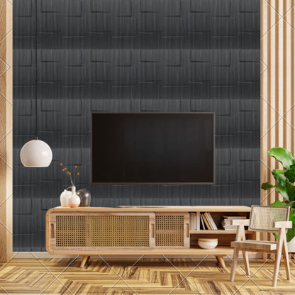 Gray Pine Wood Stream Design 3D Wall Panel-1