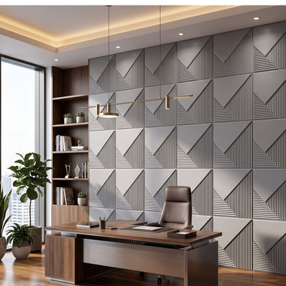 Gray Plaina Design 3D Wall Panel-1