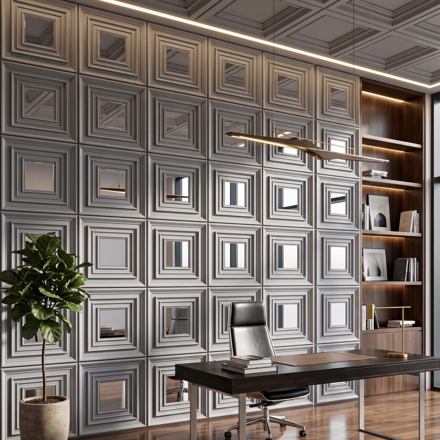 Gray Silver Accent Design Acrylic 3D Wall Panel-1