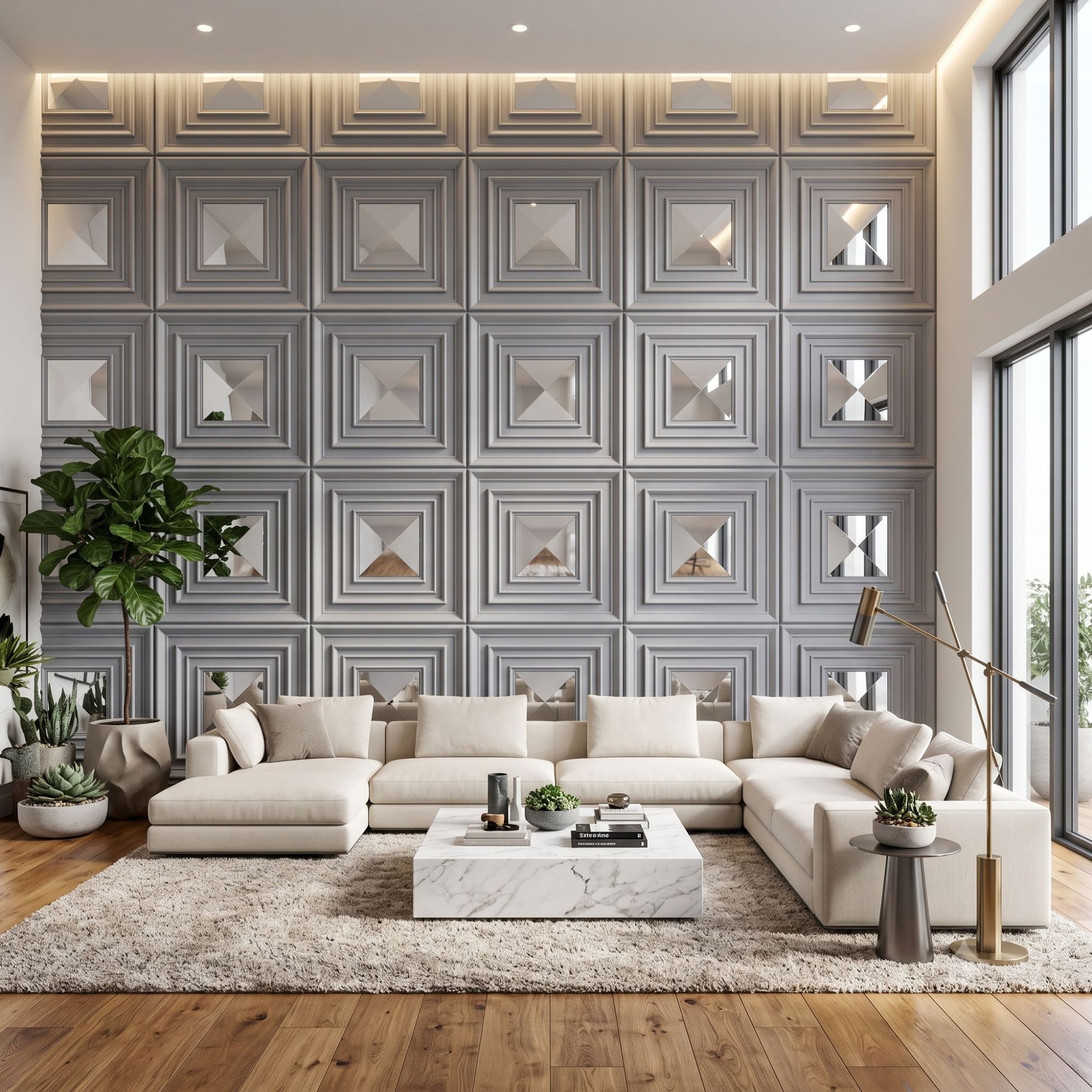 Gray Silver Accent Design Acrylic 3D Wall Panel-3
