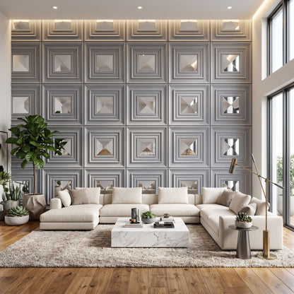 Gray Silver Accent Design Acrylic 3D Wall Panel-3