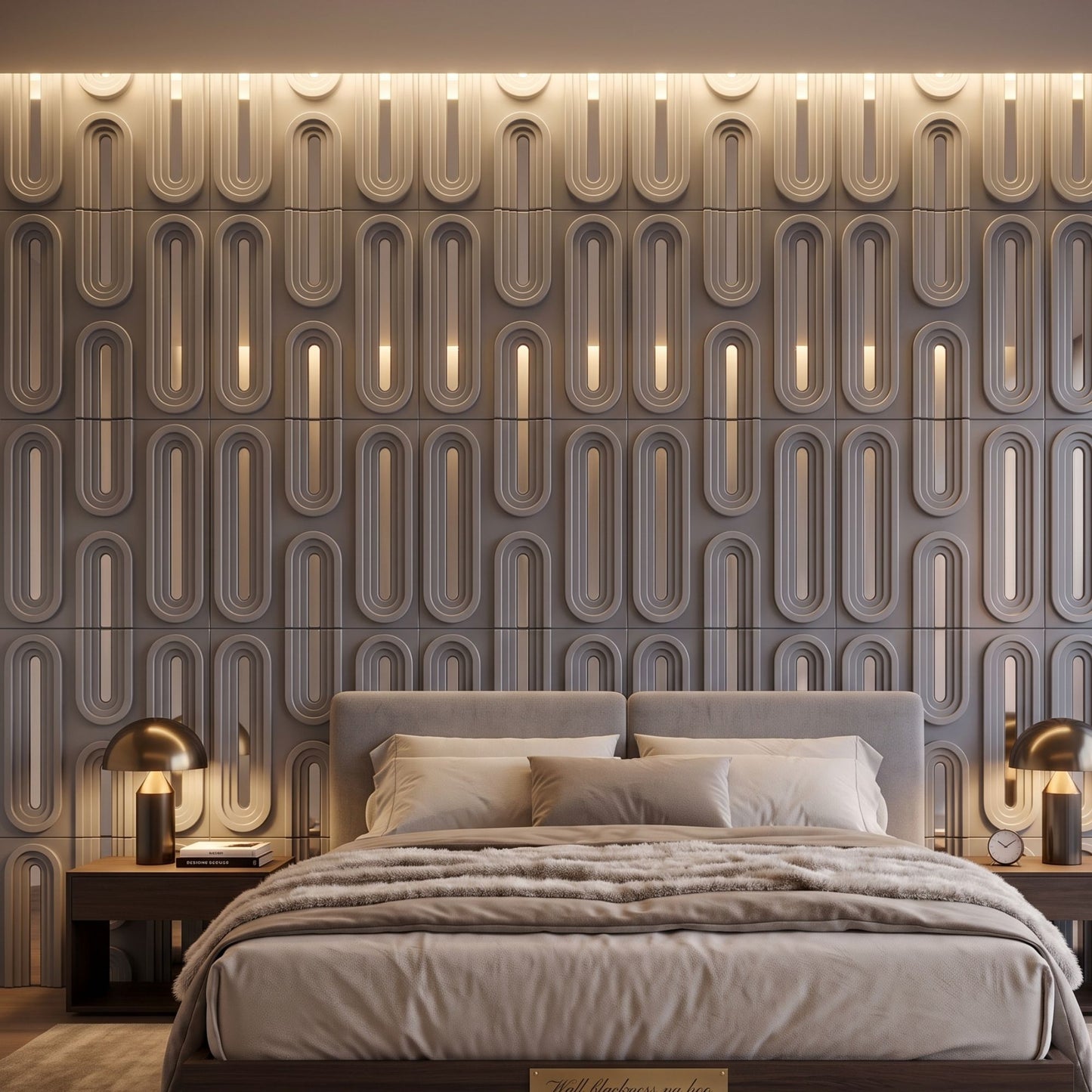 Gray Silver Acrylic Loops Design 3D Wall Panel-3