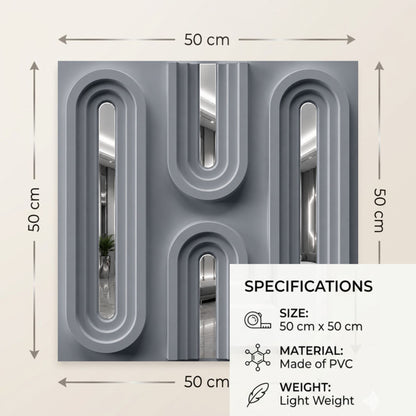 Gray Silver Acrylic Loops Design 3D Wall Panel-4