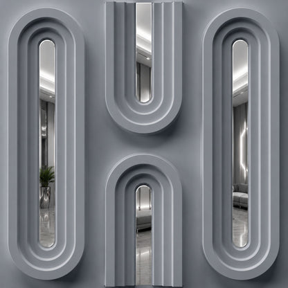 Gray Silver Acrylic Loops Design 3D Wall Panel