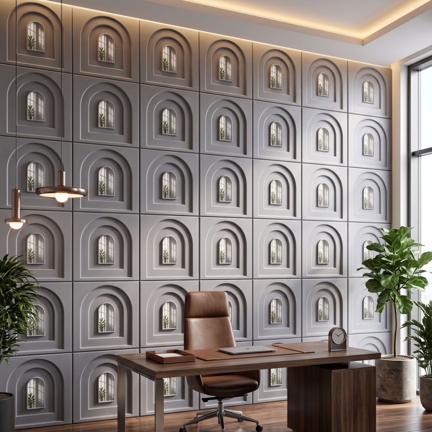 Gray Silver Archi Design Acrylic 3D Wall Panel-1