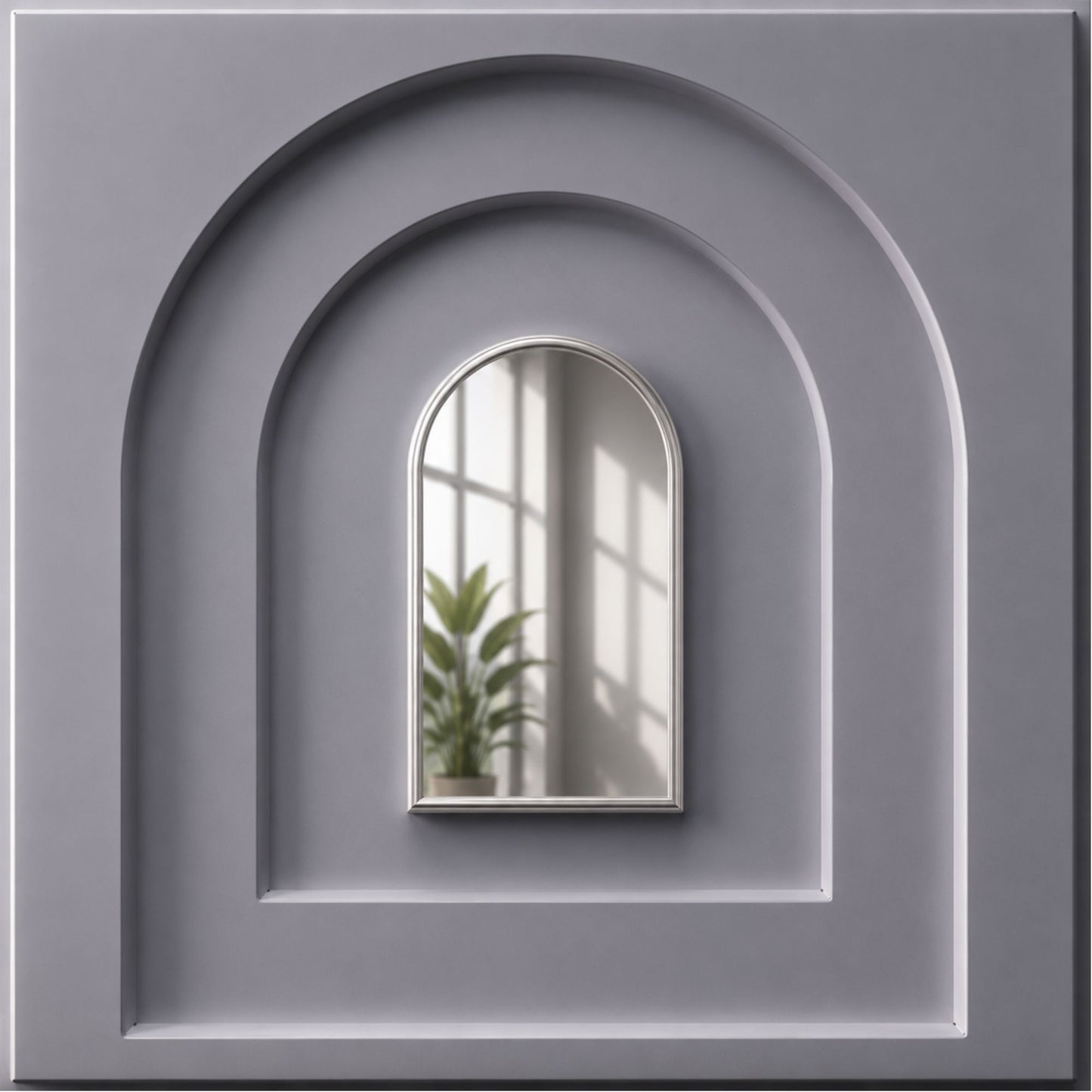 Gray Silver Archi Design Acrylic 3D Wall Panel