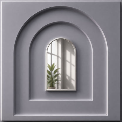 Gray Silver Archi Design Acrylic 3D Wall Panel