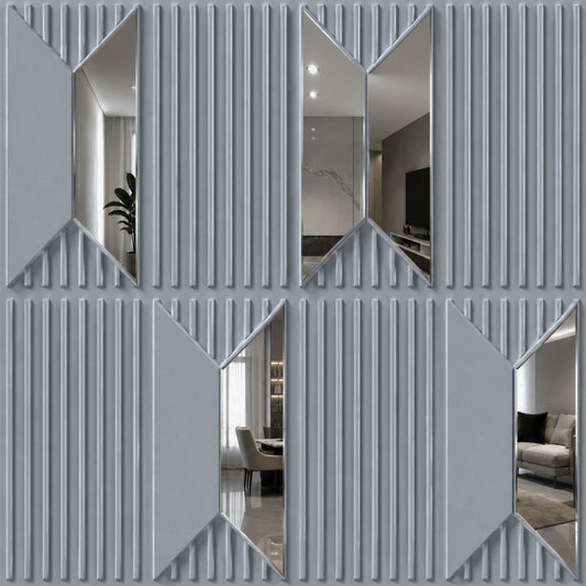 Gray Silver Artisan Design Acrylic 3D Wall Panel