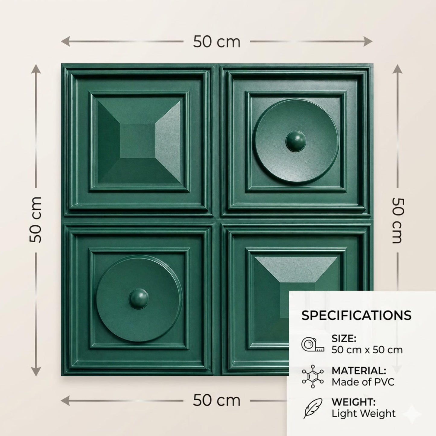 Green 3D Wall Panels Dome Design
