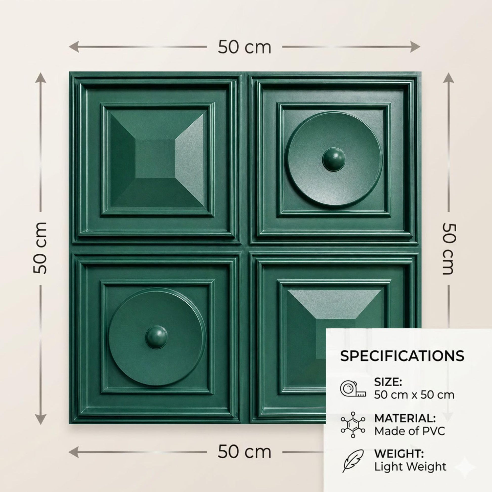 Green 3D Wall Panels Dome Design
