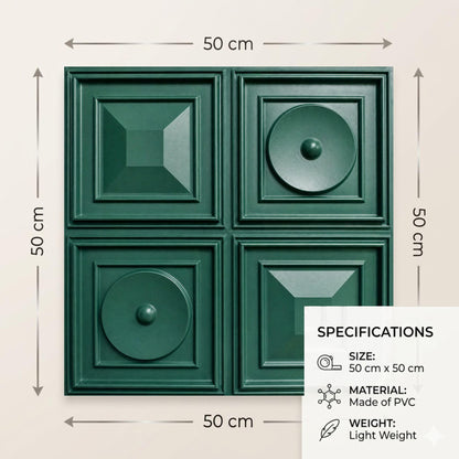 Green 3D Wall Panels Dome Design
