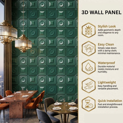 Green 3D Wall Panels Dome Design