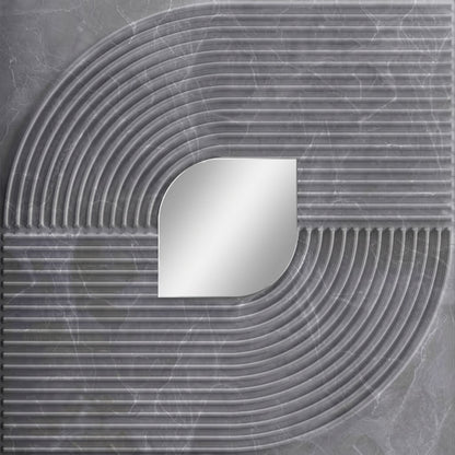 Grey Marble - Silver Self Adhesive PVC wall Panels Curve Line Design
