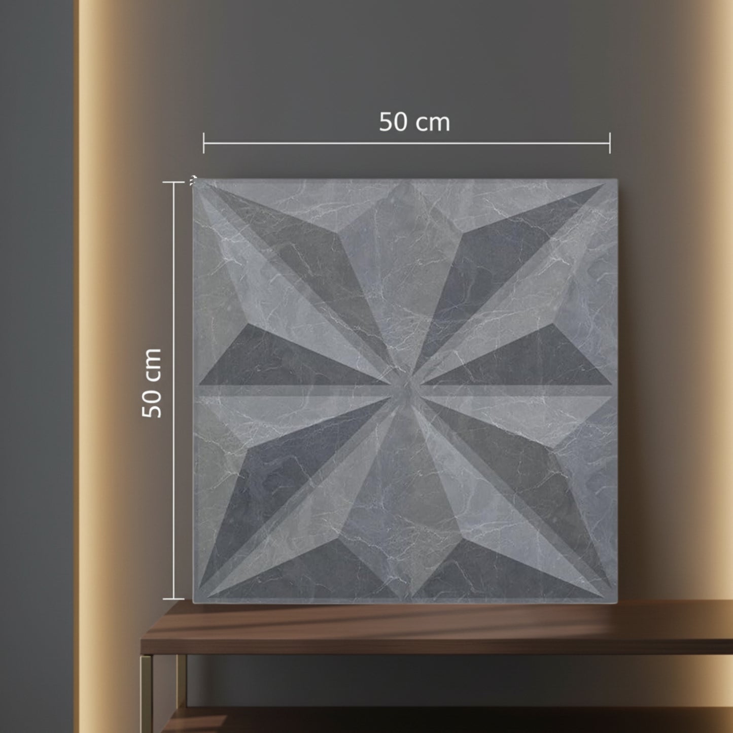 Grey Marble Crystal Design 3D Wall Panel View-4