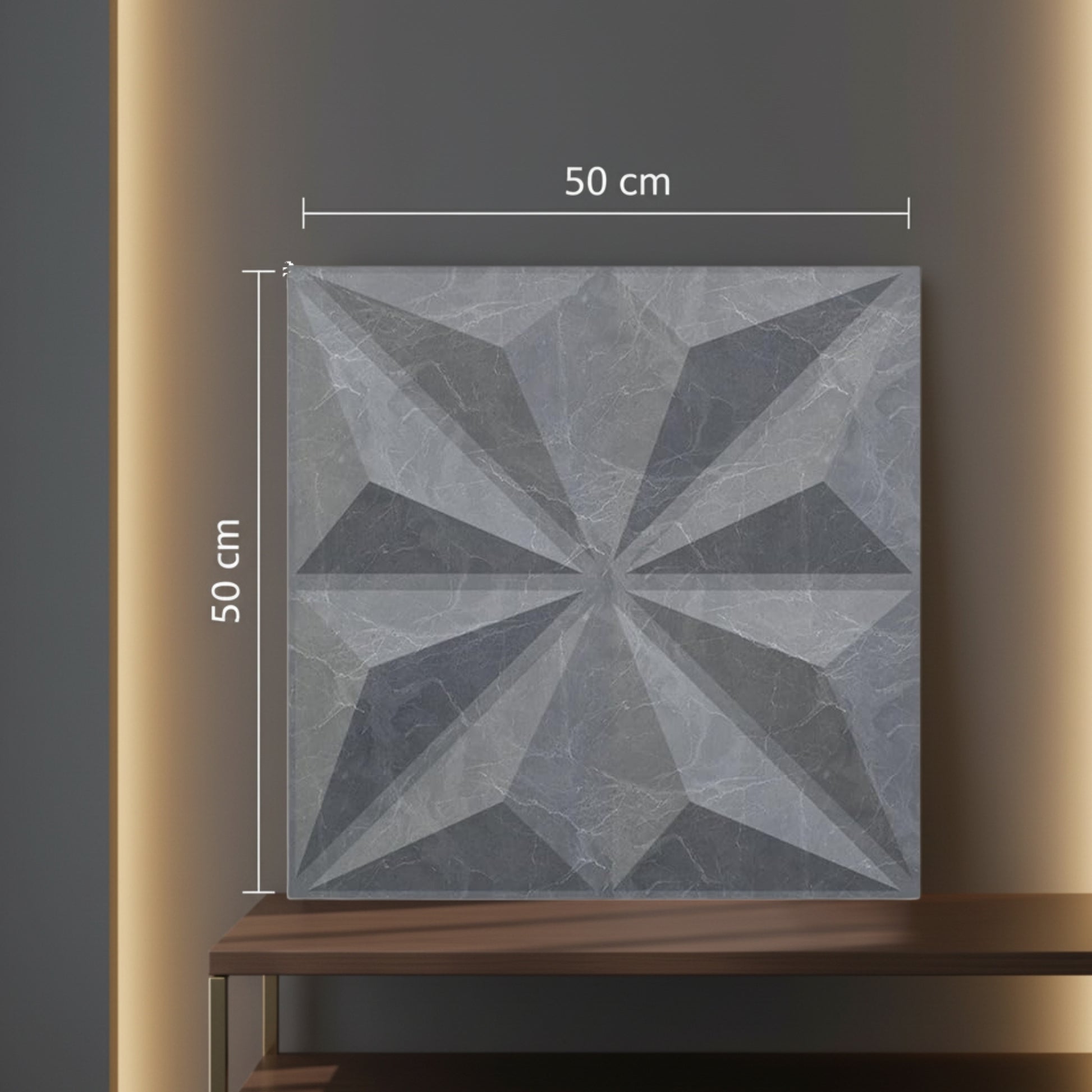 Grey Marble Crystal Design 3D Wall Panel View-4