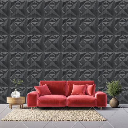 Grey Pine Wood Diamond Design 3D Wall Panel-2